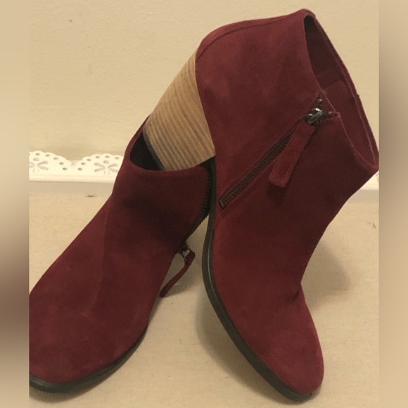 Ecco Burgundy Water Repellent Suede Ankle Boots.Danish Design Woman 41/10-10.5 - Picture 8 of 15